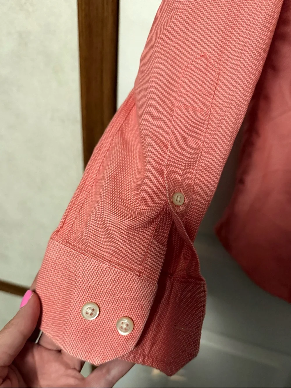 Banana Republic Men's Coral-Red Dress Shirt